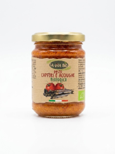 Pesto z kaparów i Anchois Organiczne 130g.